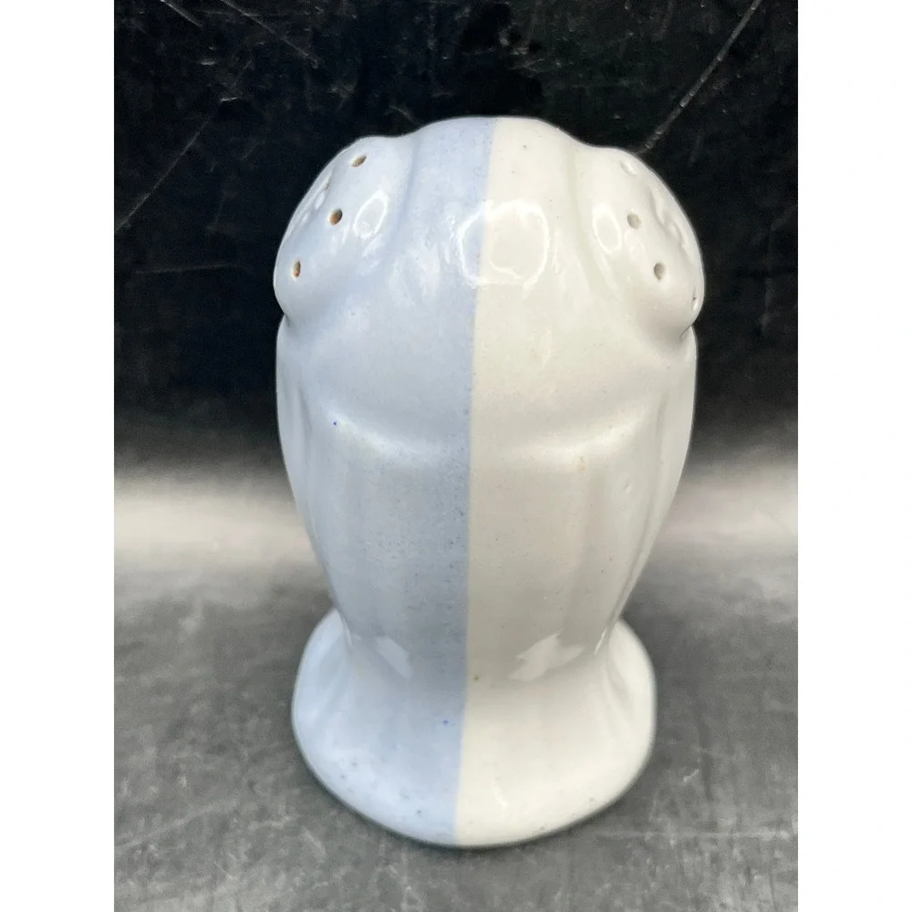 Vtg Art Deco One Piece Usona Chester WV Artware Salt & Pepper Shaker Blue‎ White